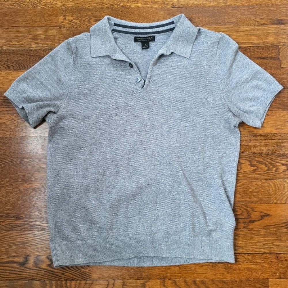 Men's Banana Republic Knit Textured Polo Shirt Small